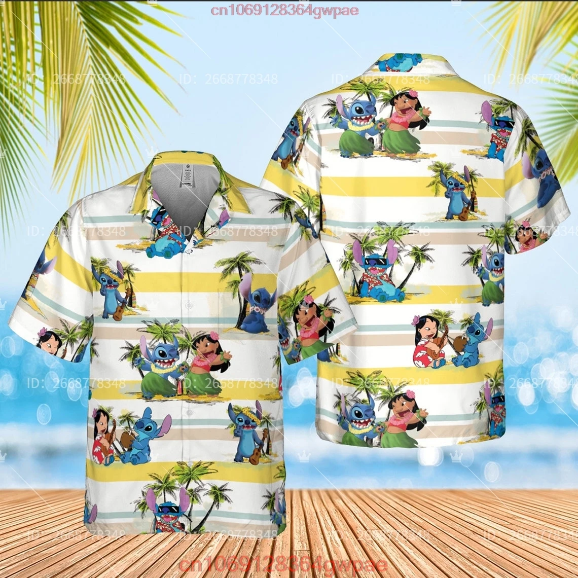 Disney Lilo And Stitch Hawaiian Shirt Disneyland Trip Hawaiian Shirt Disney Vacation Holiday Hawaiian shirt men women tops