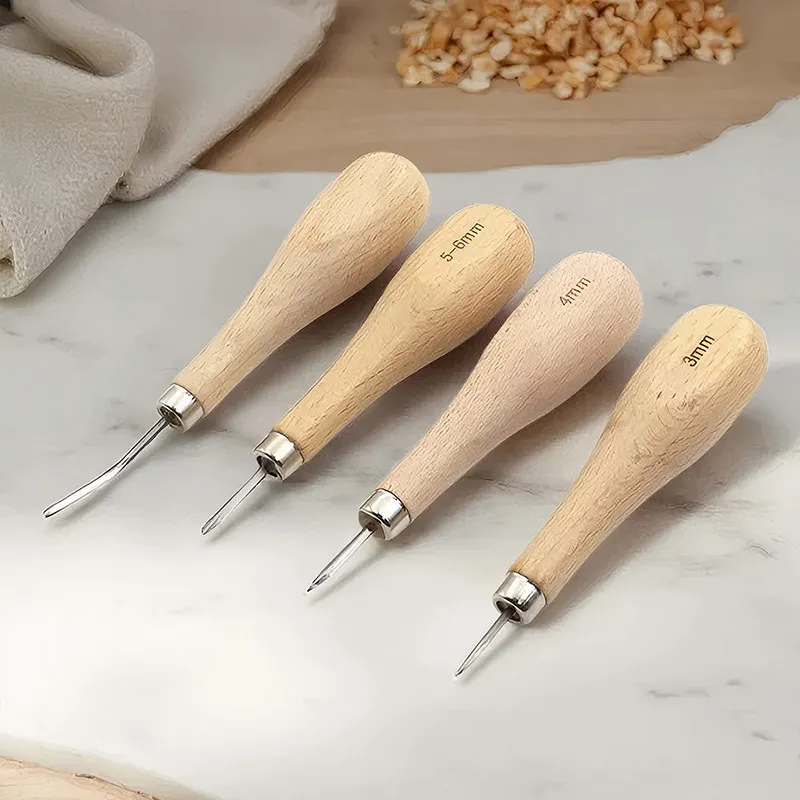 1Pcs Leather Stitching Sewing Awl DIY Leather Craft Rhombus Punch Awl Leathercraft Punch Tool Select Size 3mm 4mm 5-6mm