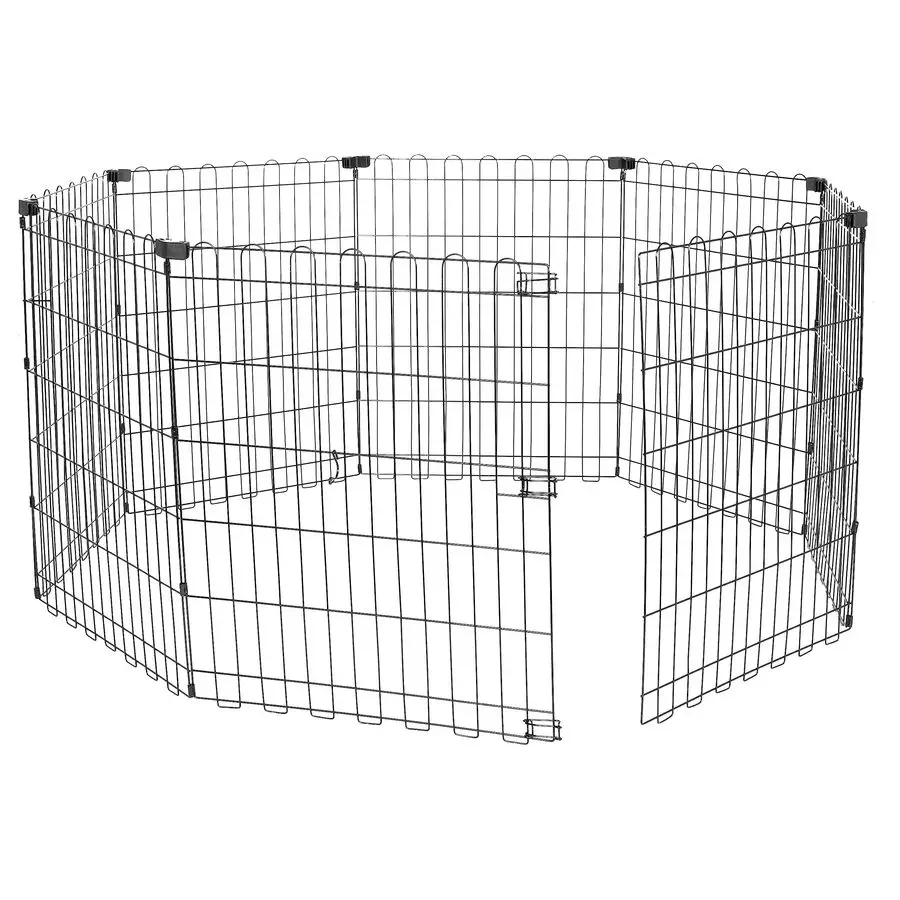 

Foldable Octagonal Metal Exercise Dog Playpen Indoor Ou, , Blacktdoor, No Door, Small 8 Panels, 24 x 30, Easy to assemble, store