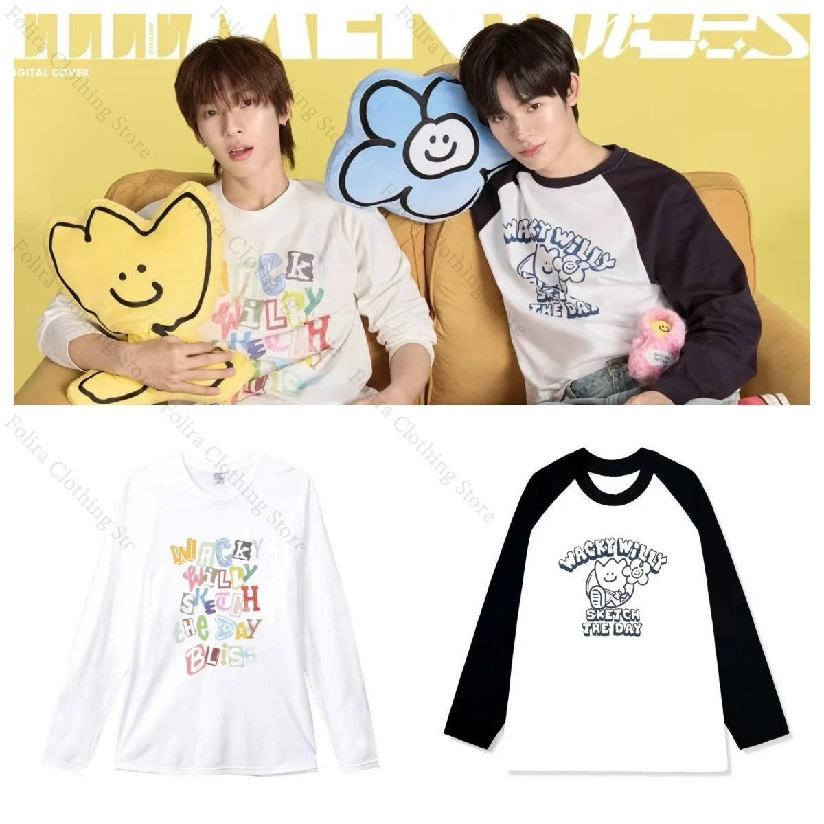 Thailand TeeteePor Same T-Shirt mit Aufdruck für Fans, Baumwoll-T-Shirt, Alltagskleidung, Kurzarm-Tops, Langarm-T-Shirt