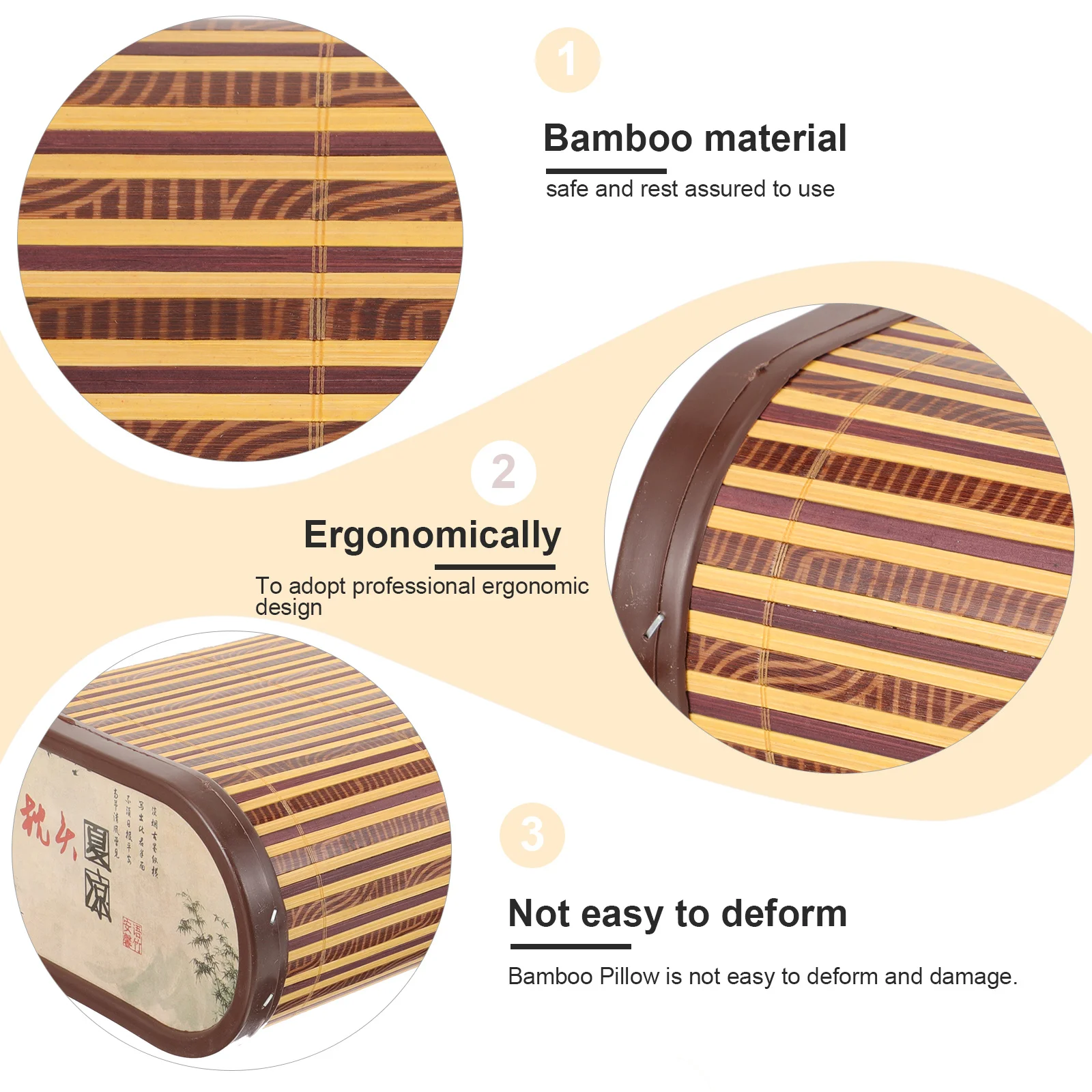 

2Pcs Hollow Bamboo Pillow Cooling Neck Support Summer Breathable Ergonomic Headrest for Sauna Hot Sleepers Cylindrical Pillow