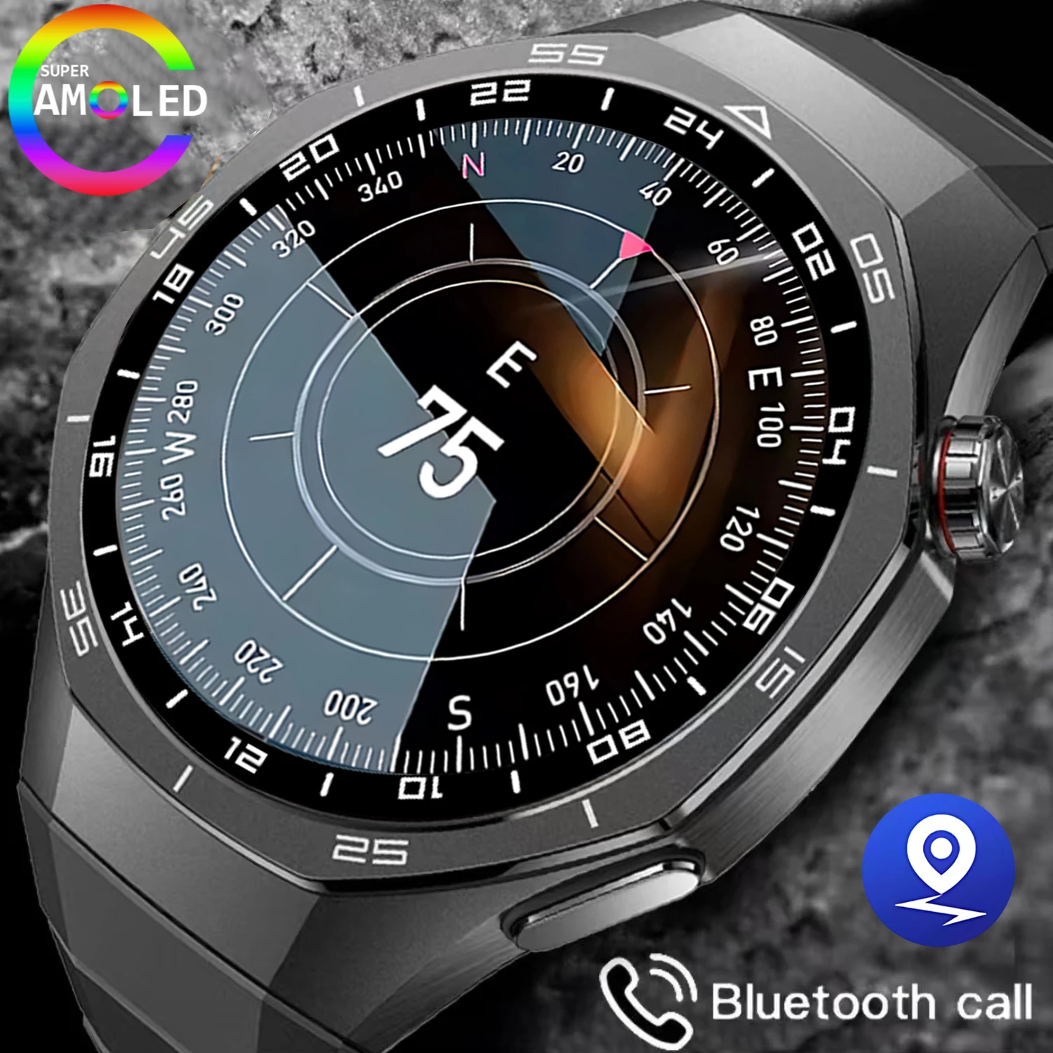 

New Smart Watch Men Watch 5 Pro 1.52 AMOLED Screen Bluetooth Call GPS Trajectory NFC Heart Rate Dynamic Lsland SmartWatches 2025