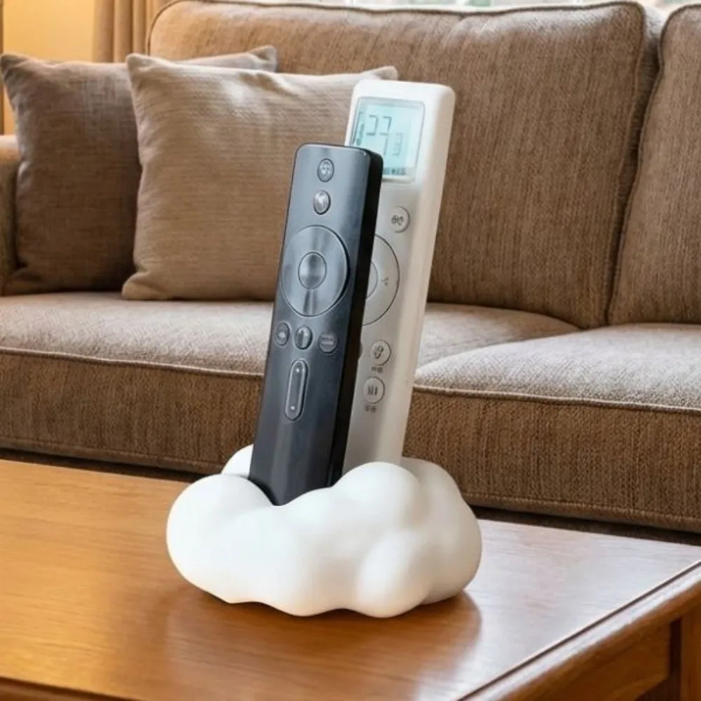 3D Cloud-Shaped Remote Control Holder Eco-Friendly Plastic Remote Rack 2 Grids Save Space Pen Organizer Stand Office Supplies