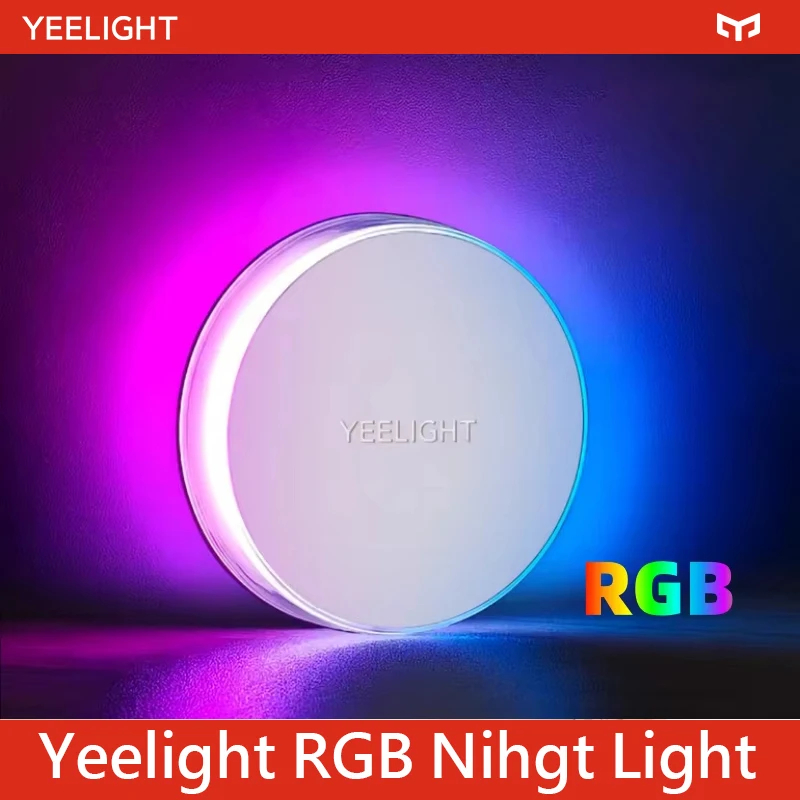 YEELIGHT Motion Sensing Color Night Light Motion Detection Magnetic Nightlight Auto Always-on 2 Modes RGB Decor Lamp Type-C port