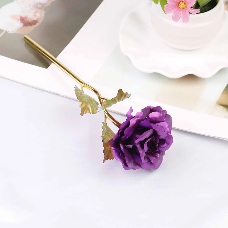 Regalo di san valentino per l'anniversario dei fiori di rosa d'oro placcato oro 24k