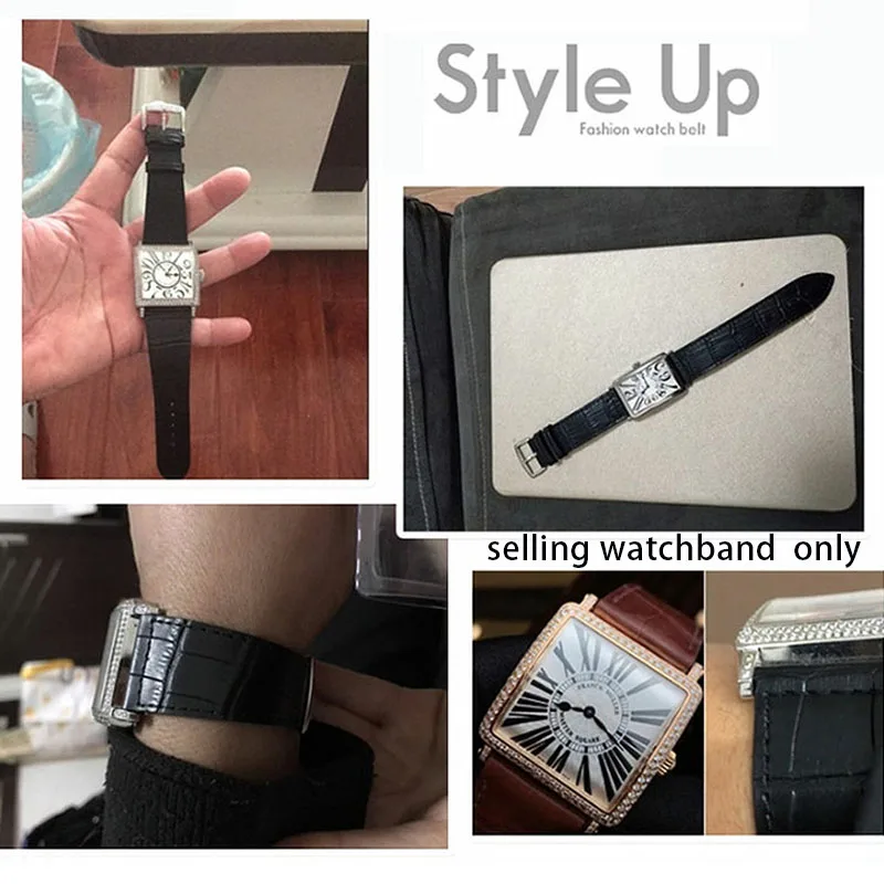 Cowhide watch belt for Frank Muller series cowhide wristband accessories for men and women\'s 20 22mm 26mm 30mm strap