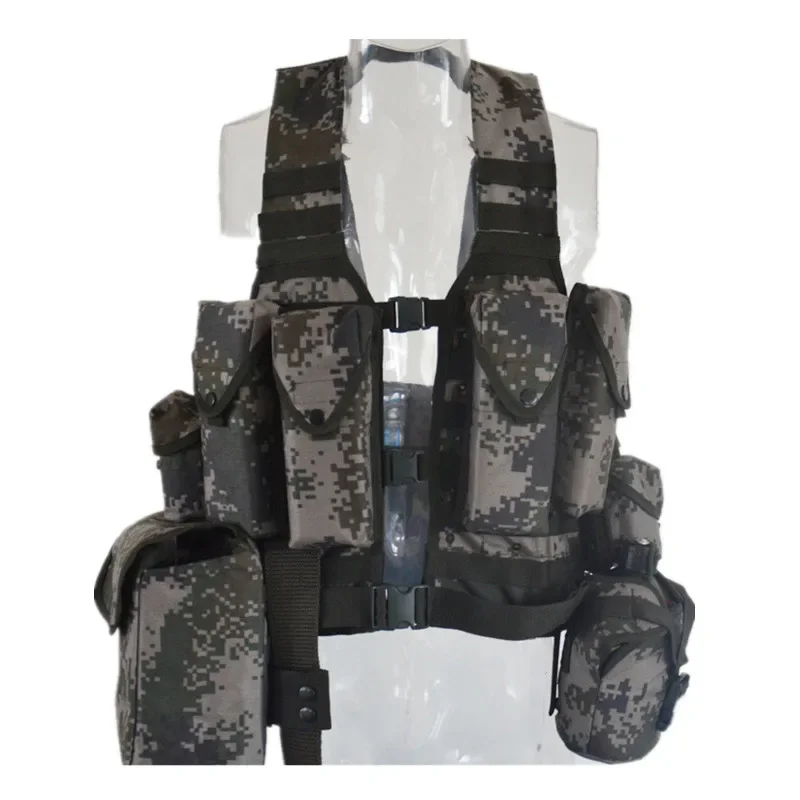 Army Fans CS Field Gear Camo Combat Tactical Vest Outdoor Summer Camp Shooting Training Hunting Waistcoat With Accessory Pouch