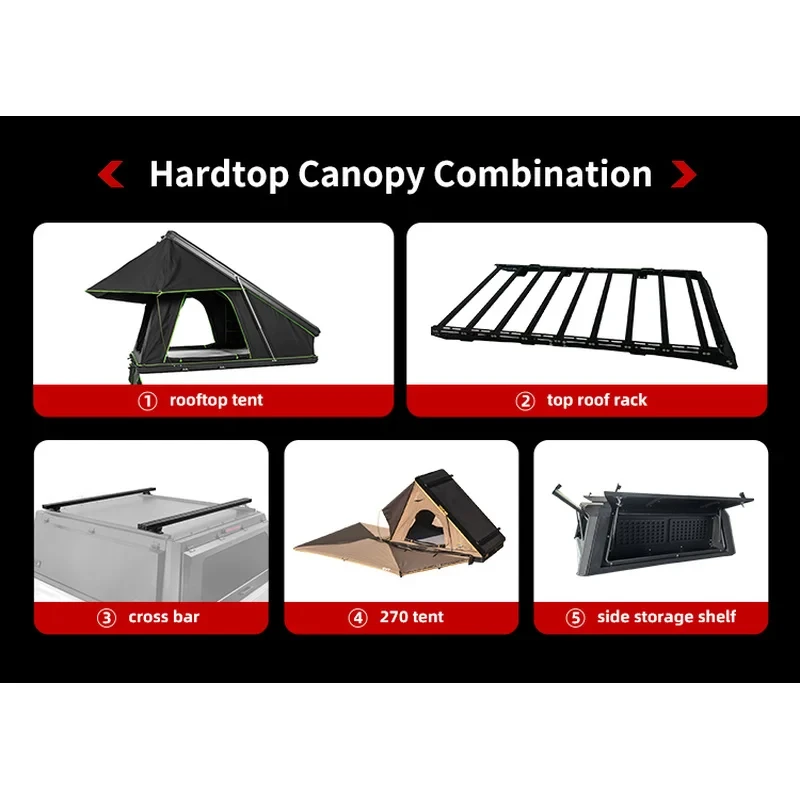 PrimeSelect Waterproof Steel Aluminum Truck Bed Canopy Offroad Accsori Compatible With RAM 00