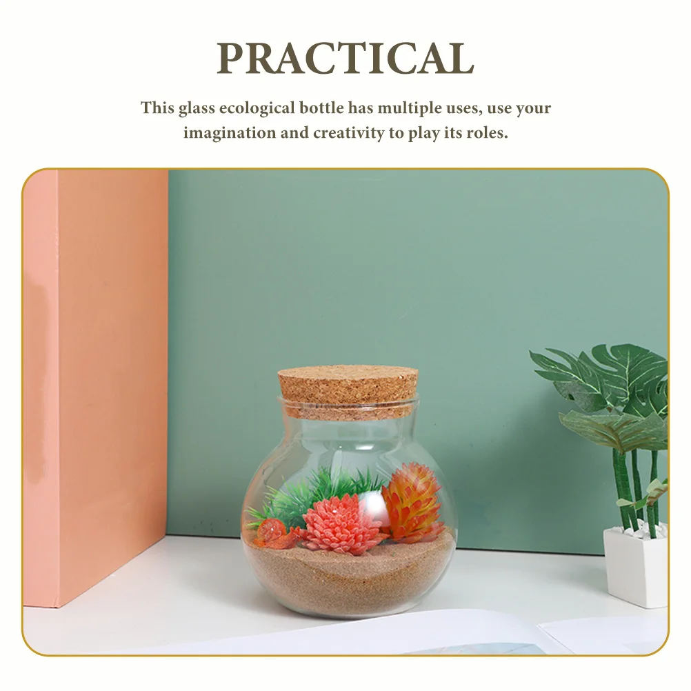 

3 Pcs 13cm Ecological Bottle Glass Terrarium Desktop Micro L Plant Succulent Home Decor Transparent DIY Crafts