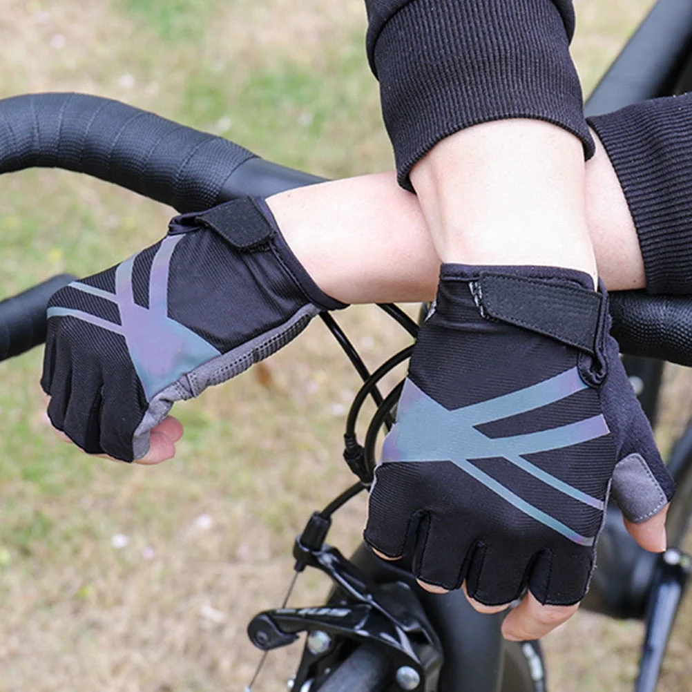 

1Pair Light-Reflecting Mtb Riding Gloves Mountain Bike Bicycling Mitten Skid-Proof Outdoor Cycling Glove Durable Air-Permeable