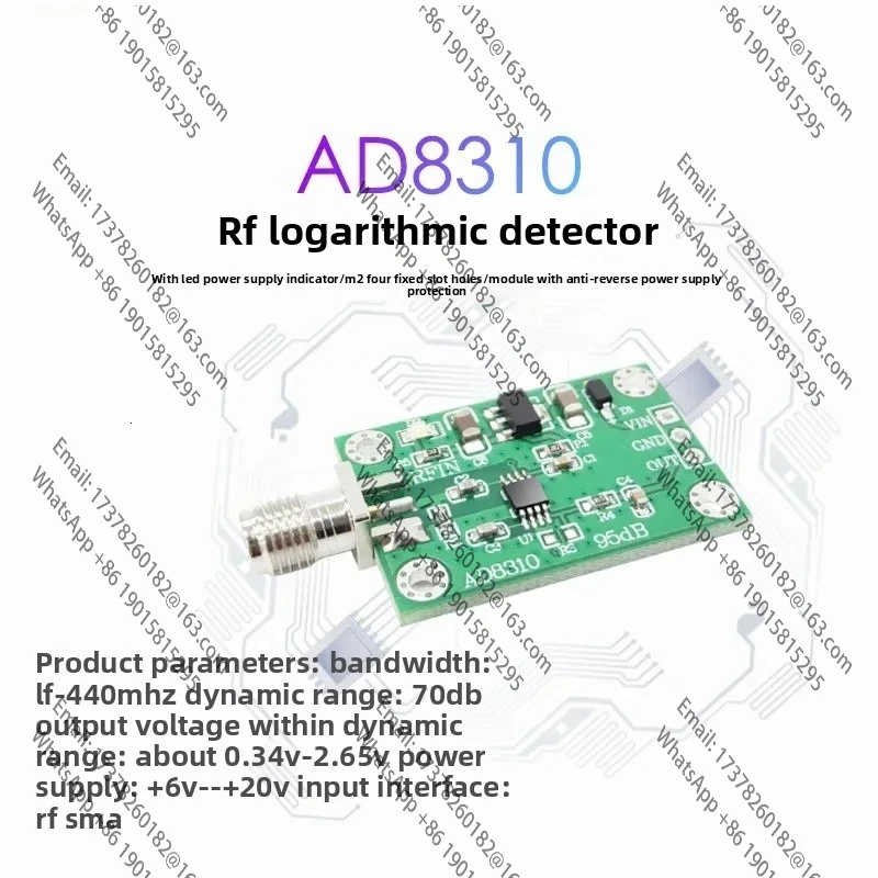 

Модуль AD8310 DC-440M Логарифмический детектор Выходное напряжение 70 дБ Логарифмический усилитель