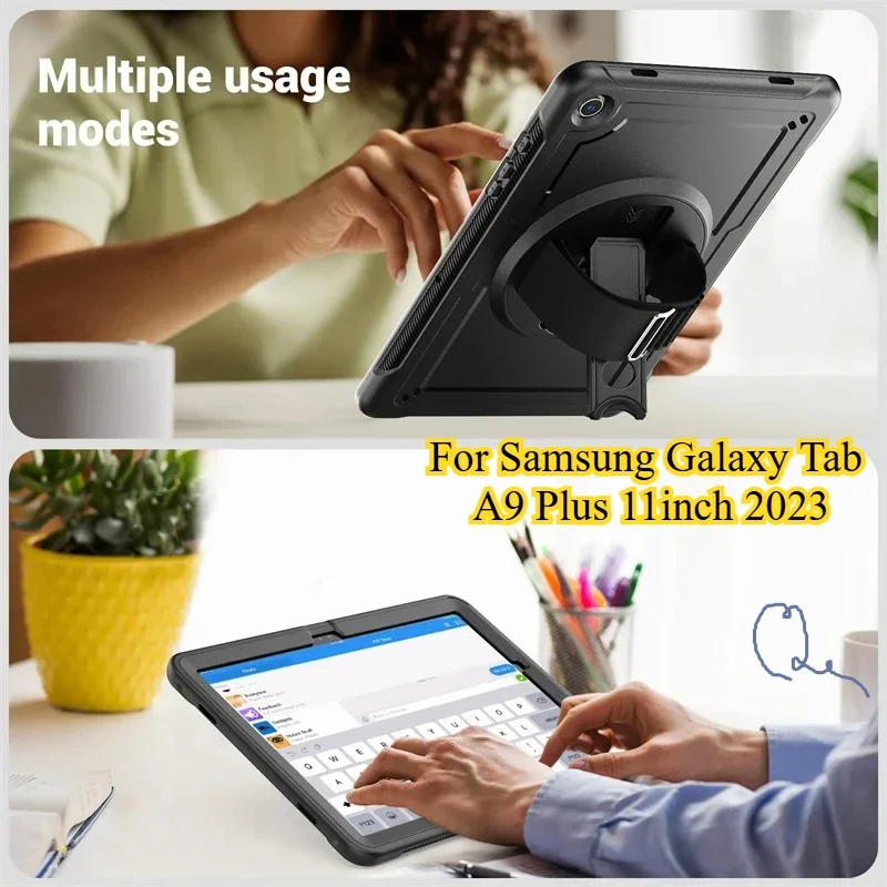 

Case for 2025 Samsung Galaxy Tab S10 FE S9 11'' A9 8.7 Plus 11 Inch SM-X216B SM-X110 Kids Shockproof PC+TPU Stand Tablet Cover