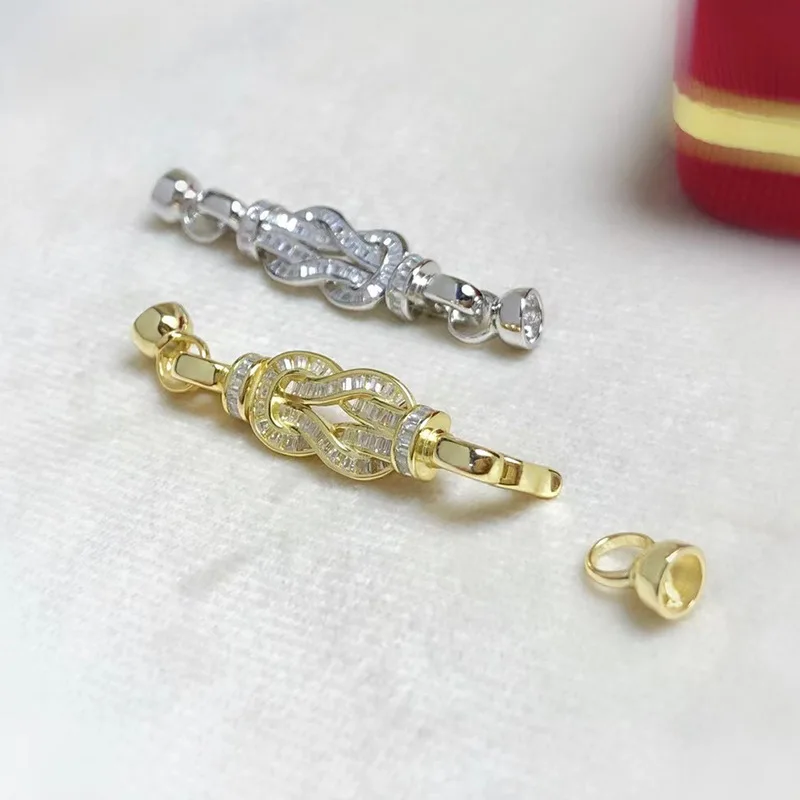 

1 Piece Copper Inlaid Zircon High-grade Pearl Chain Buckle DIY Bracelet Necklace Jewelry Making Materials Accessories Wholesale
