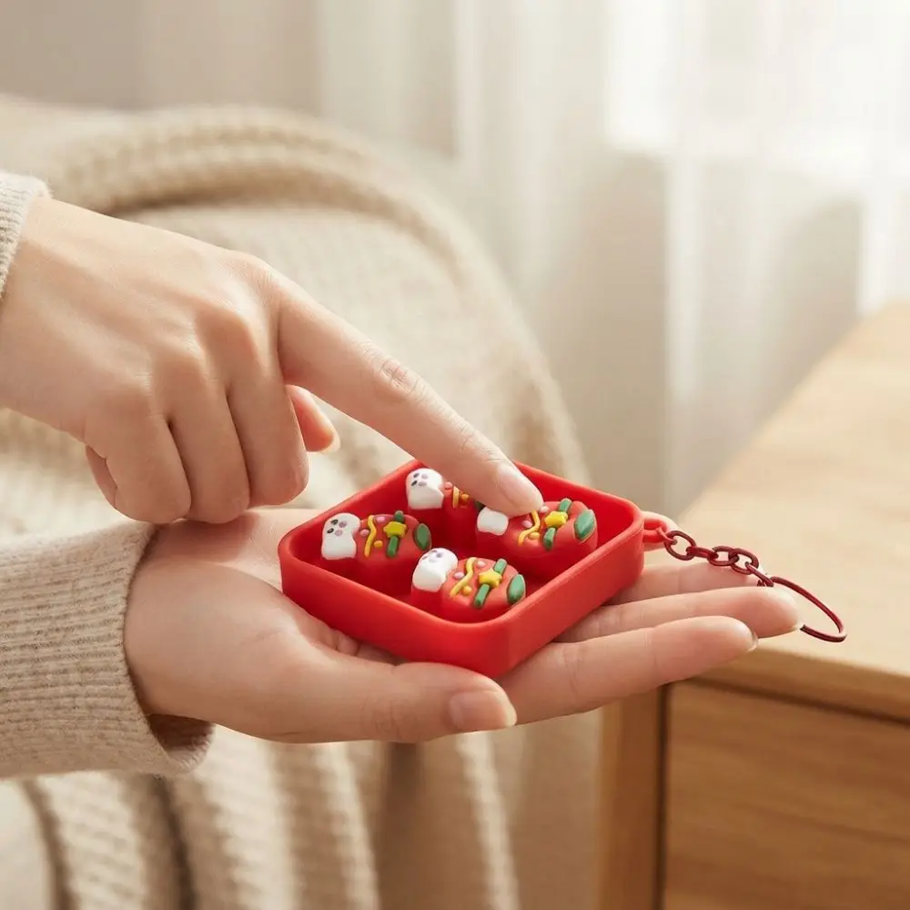 4-Tasten-Weihnachts-Tastatur-Schlüsselanhänger, tragbar, leicht, Mini-Tastatur-Anhänger, Weihnachtsmuster, dekorativ – Detail 11