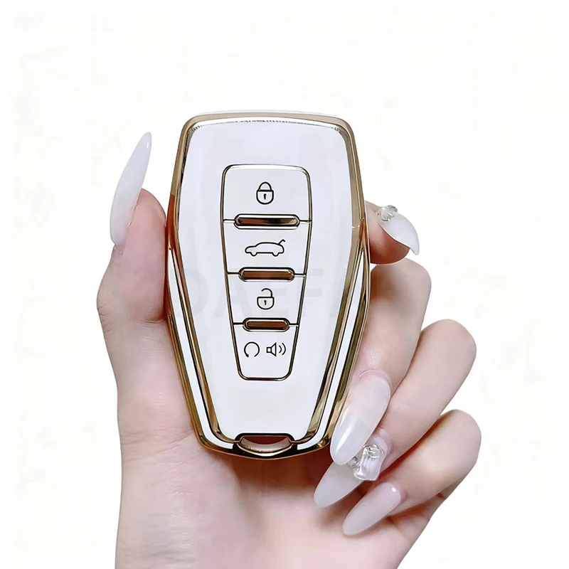 لجيلي Okavango Coolray أطلس Monjaro Tugella Emgrand GT S Proton X50 X70 X6 X7 EX7 GC 4 أزرار غطاء حافظة مفاتيح السيارة من البولي يوريثان #2