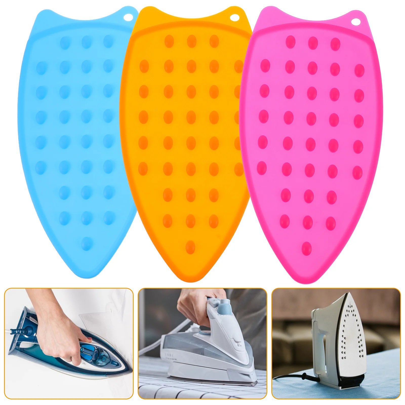 

3Pcs Silicone Ironing Protective Pad Heat Resistant Iron Rest Mat Multi Use Table Pad Ironing Mat Iron Plate