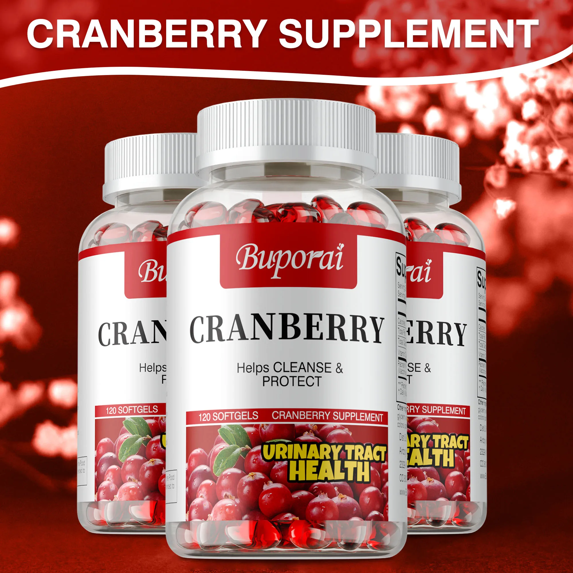 

Cranberry Capsules - Vitamin C, Kidney Cleansing, Anti-Inflammatory, Reduces Dark Spots,Promotes Urinary Health & Bladder Health