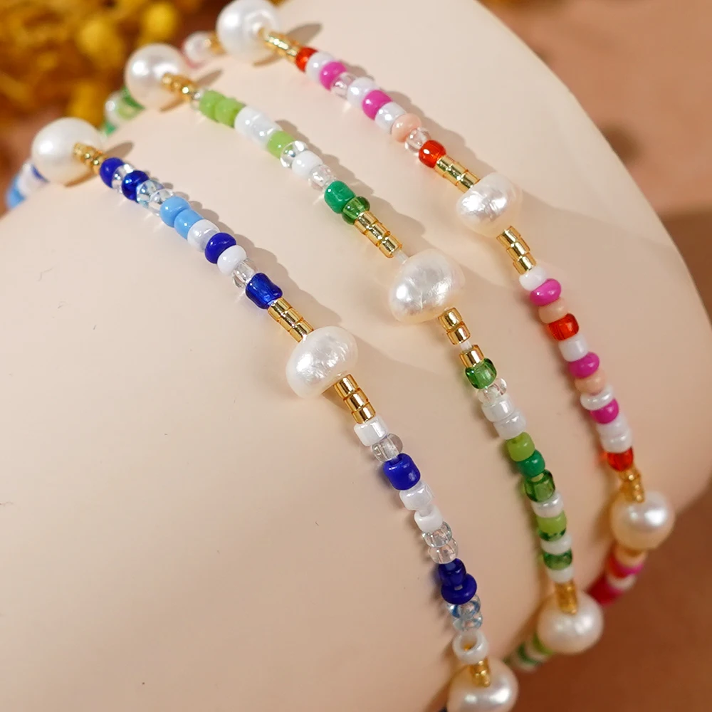 Go2boho 2024 New Yew Trendy Multi Color Fashion Design Tiny Beaded Freshwater Pearl Bracelets for Women Exquisitely Date Gifts