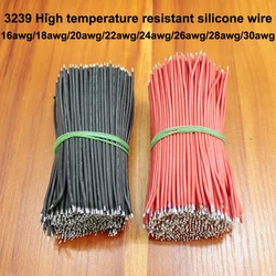 1000pcs/lot High temperature silicone wire 3239 battery power conductive welding harness double-headed tinned AV wire 16-30awg