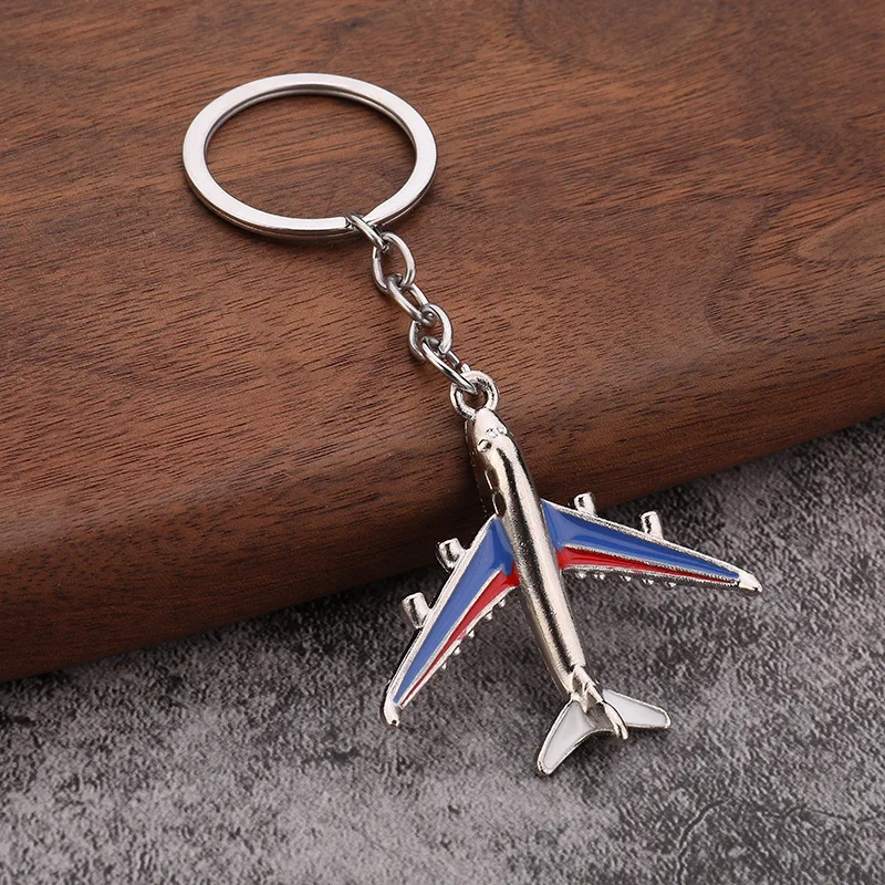 Creative Metal Civil Aviation Aircraft Key Chain Zinc  Alloy Airplane Keyring Chic Airline Souvenirs Charms Pendant for Car Keys