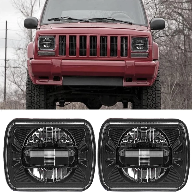 

5X7 7X6 inch Waterproof LED Headlight Sealed Beam For Jeep Wrangler YJ Cherokee XJ GMC Comanche H4 Square Headlamp