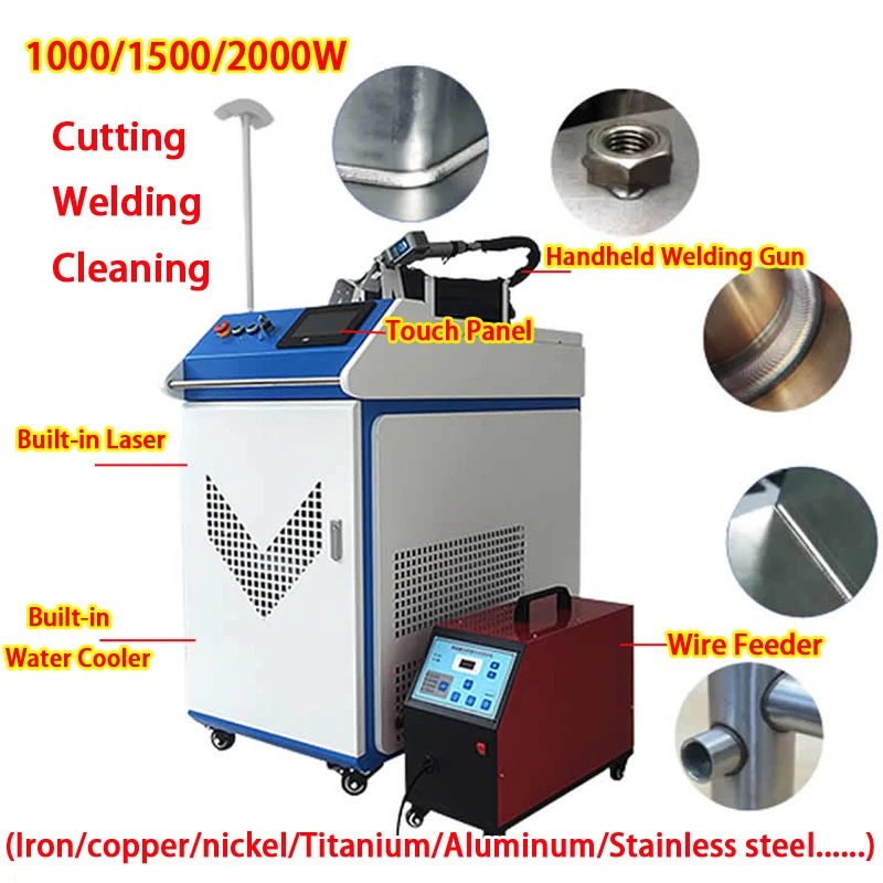 3 in 1 Laser Welding Cleaning Cutting Machine 1000W 1500W 2000W for Rust Removing Oil Greasing Dust Oxidized Surface on Steel