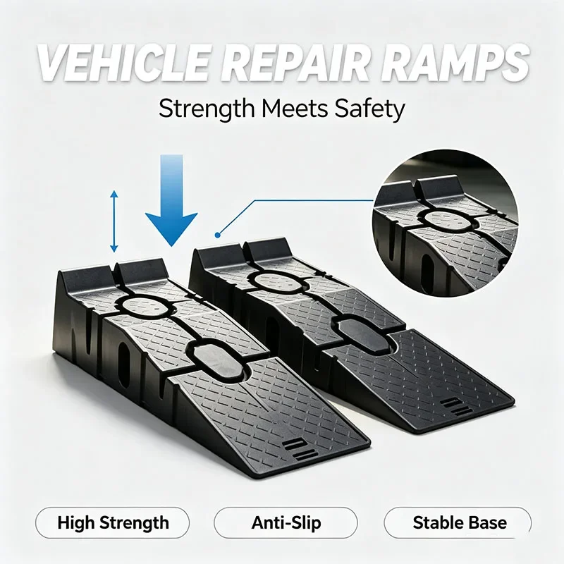 1/2PCS Black 2500KG Heavy Duty Car Ramps 900mm Long Antiskid Working Ramp Auto Oil Changing Repair Maintenance Jack Lift Tools
