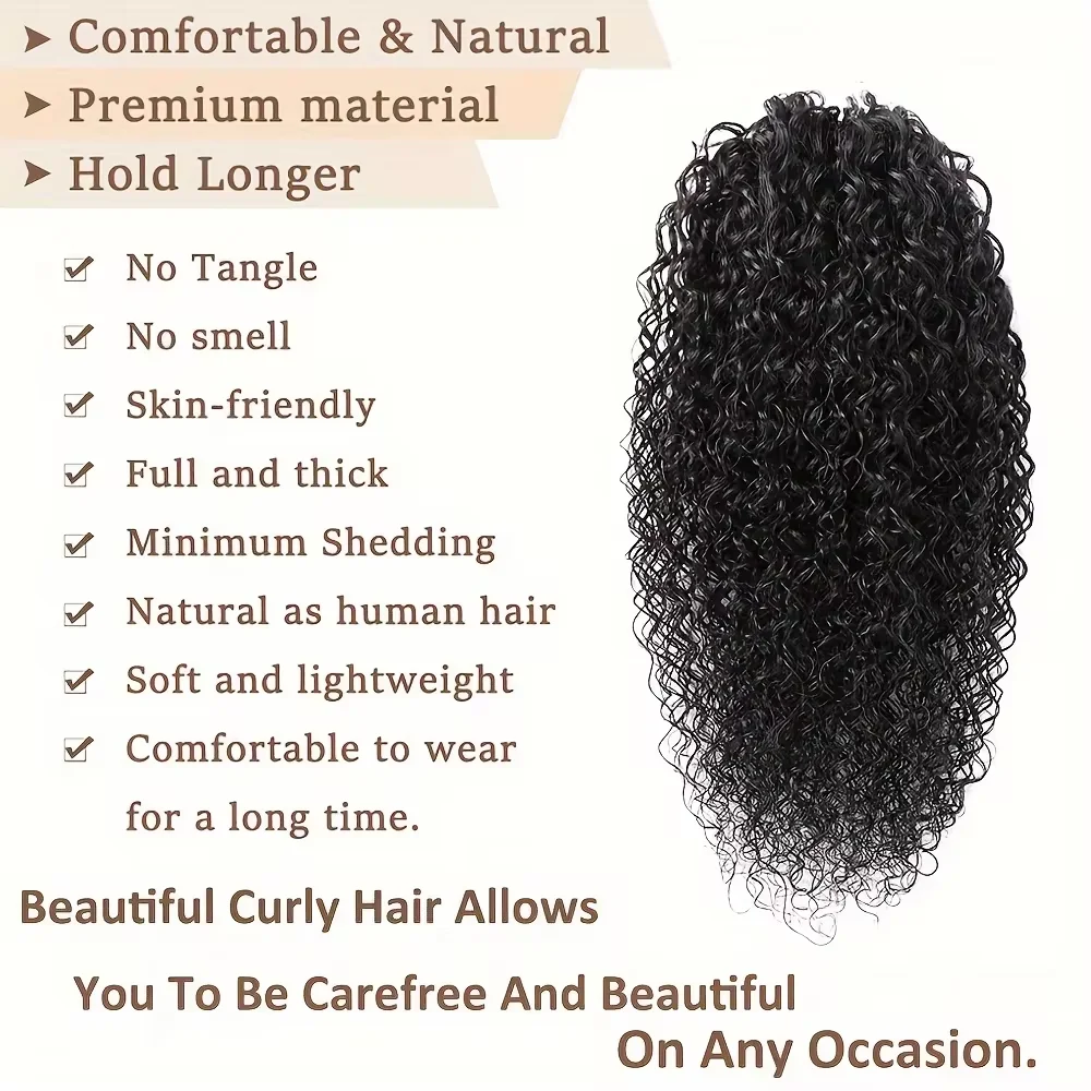 Kinky Curly Drawstring Ponytail Clip In Hair Extensions 100% Human Hair 10-30 \