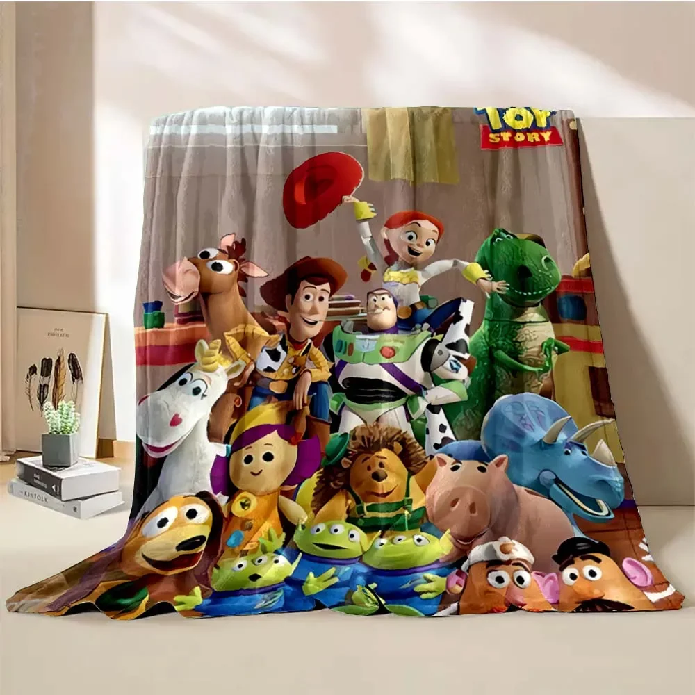 Toy Story Cartoon Blanket Warm Soft Fluffy Throw King Size Luxury Throw Kid Adult Sofa Bed Blanket Cover Travel Throw Gift