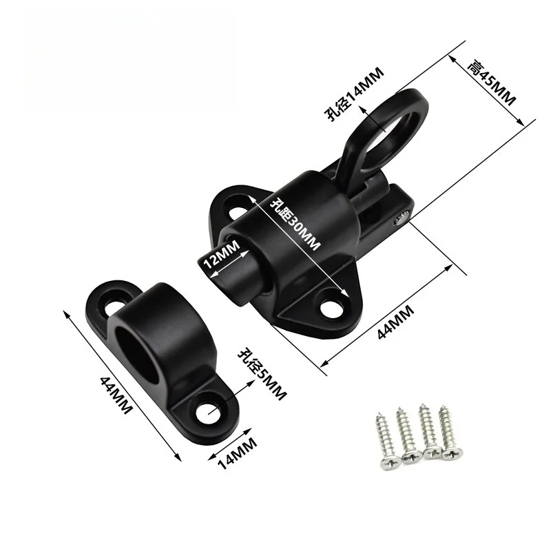 2/4 قطعة سبائك الألومنيوم الربيع مزلاج الباب قفل ، التلقائي والإغلاق الذاتي الأمن ، آلية ترتد دائم مع حلقة سحب السلامة #4
