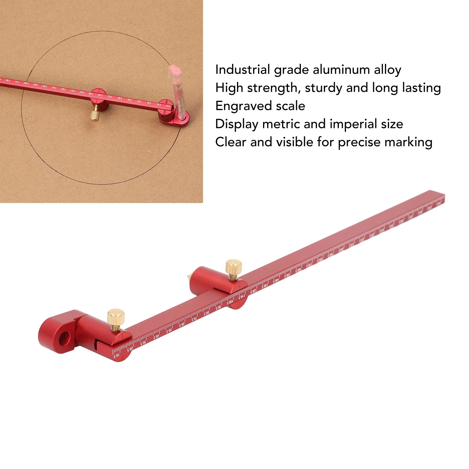 Woodworking Circle Marking Gauge Woodworking  Ruler 300mm Aluminum Alloy  Drawing Tool Carpenter Scribing Woodworking Compass