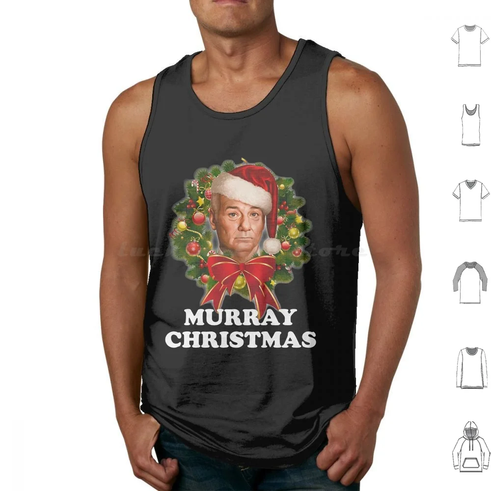 A Very Murray Christmas Wreath Tank Tops Print Cotton Christmas Christmas Decorations Christmas Is Coming Christmas Time