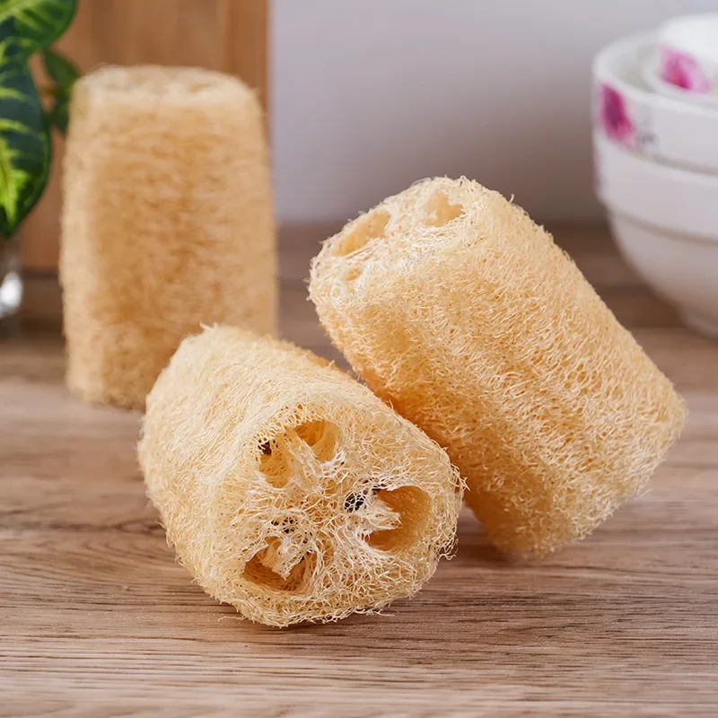 Naturalna tkanina Luffa do zmywania naczyń, miazga Luffa 10cm, ścięgno melona kąpielowego, torba kuchenna, niebielona, cięta