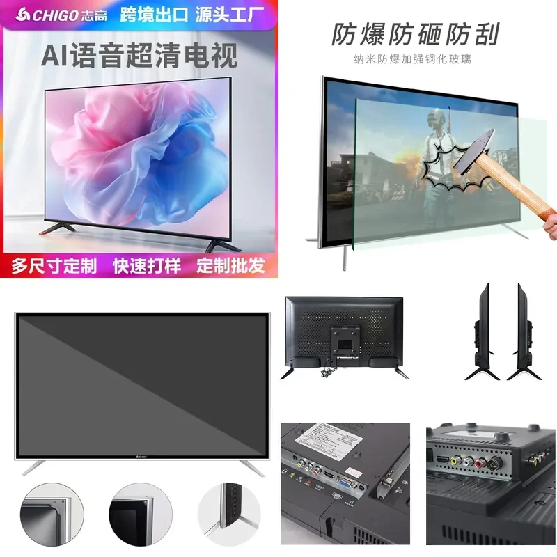 for 32 43 55 65 75 Inch HD Android Smart Network LCD TV Ultra Thin Borderless Television
