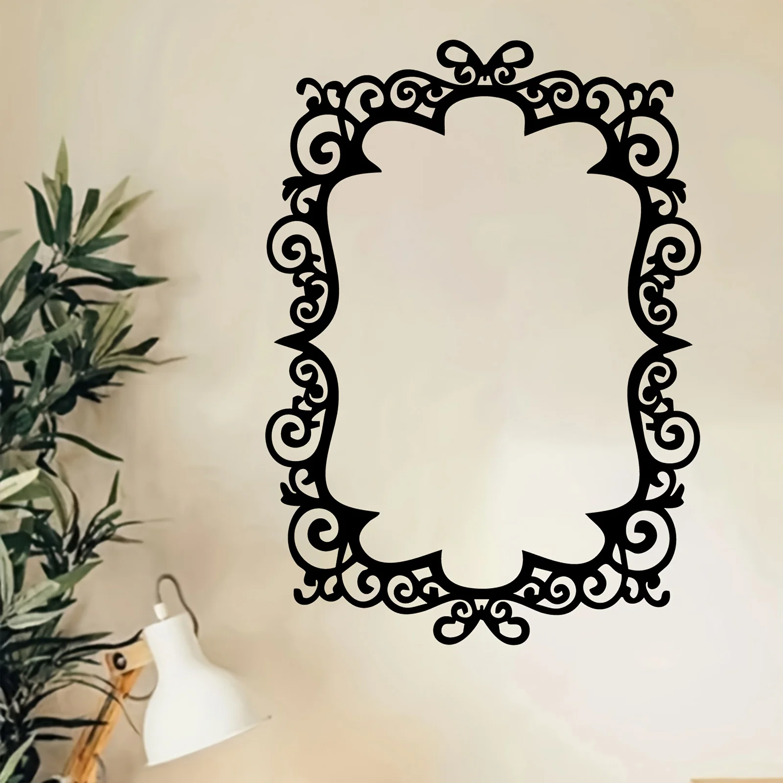 CIFBUY Metal Wall Art, 2D Flat Vintage Scroll Iron Hanging Sculpture, Black Powder‑Coated Rustproof Wall Ornament