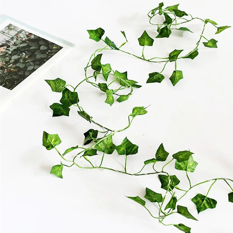 Flower Green Leaf String Lights Artificial Vine Fairy Lights Battery Powered Christmas Tree Garland Light for Weeding Home Decor