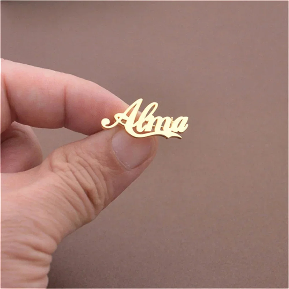 Customized Name Personalized LOGO Lapel Pin Brooch Stainless Steel Doctor Hotel Custom Professional Brooch Pins Jewe Unisex Gift