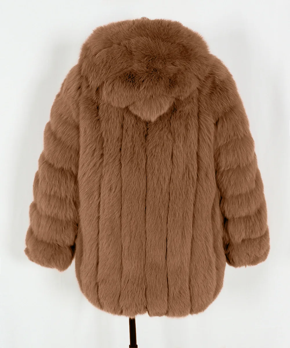 Faux Fox Fur Coat Women Solid Fur Jacket Long Sleeve Turn Down Collar Open Stitch Thick Warm Fur Loose Casual 2026 Autumn Winter