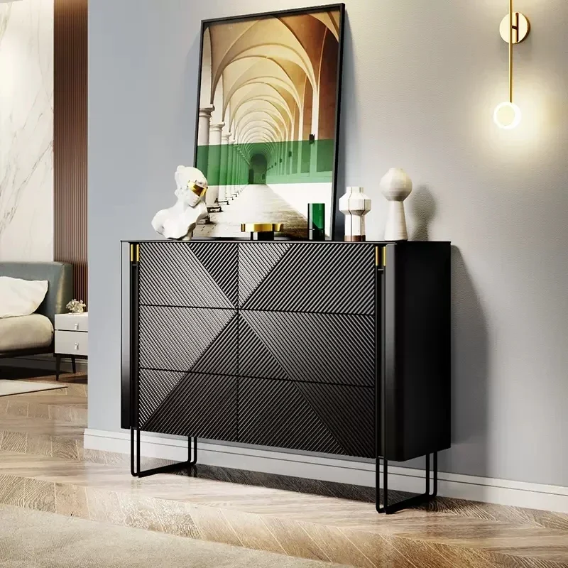 Italian Minimalist Luxury Shoe Cabinet Organizers Living Room Designer Rock Panel Storage Draw Sapateira Home Furniture