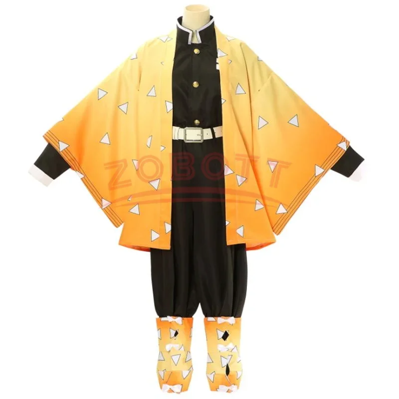 Anime Agatsuma Zenitsu Costume Cosplay donna Kimono uniforme Halloween festa di natale diavolo Hunter vestiti