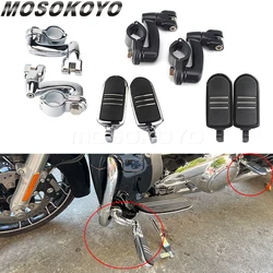 Motor Front & Rear Footrest Passenger Foot Pegs Highway Crash Bar Footpegs Universal For Harley Honda Suzuki Yamaha Kawasaki BMW