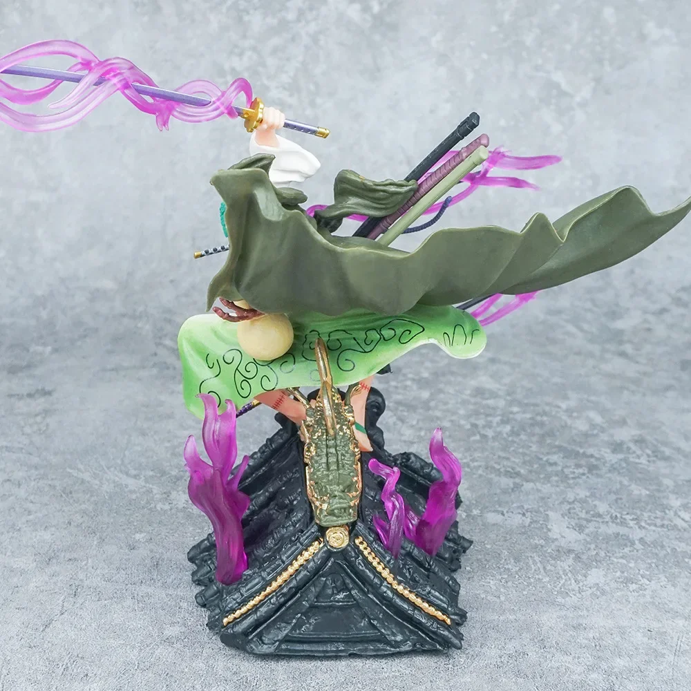 Kimono sul tetto Tre Spezzati One Piece Roronoa Zoro Statua in PVC Action Figurine Scrivania da collezione Modello Anime Giocattoli Figure Regalo