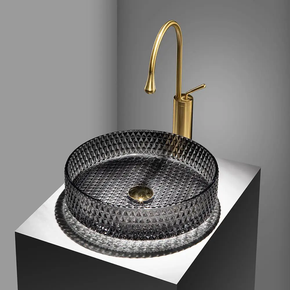 

Innovative, fashionable, simple crystal washbasin, glass washbasin, small size, countertop basin, circular basin