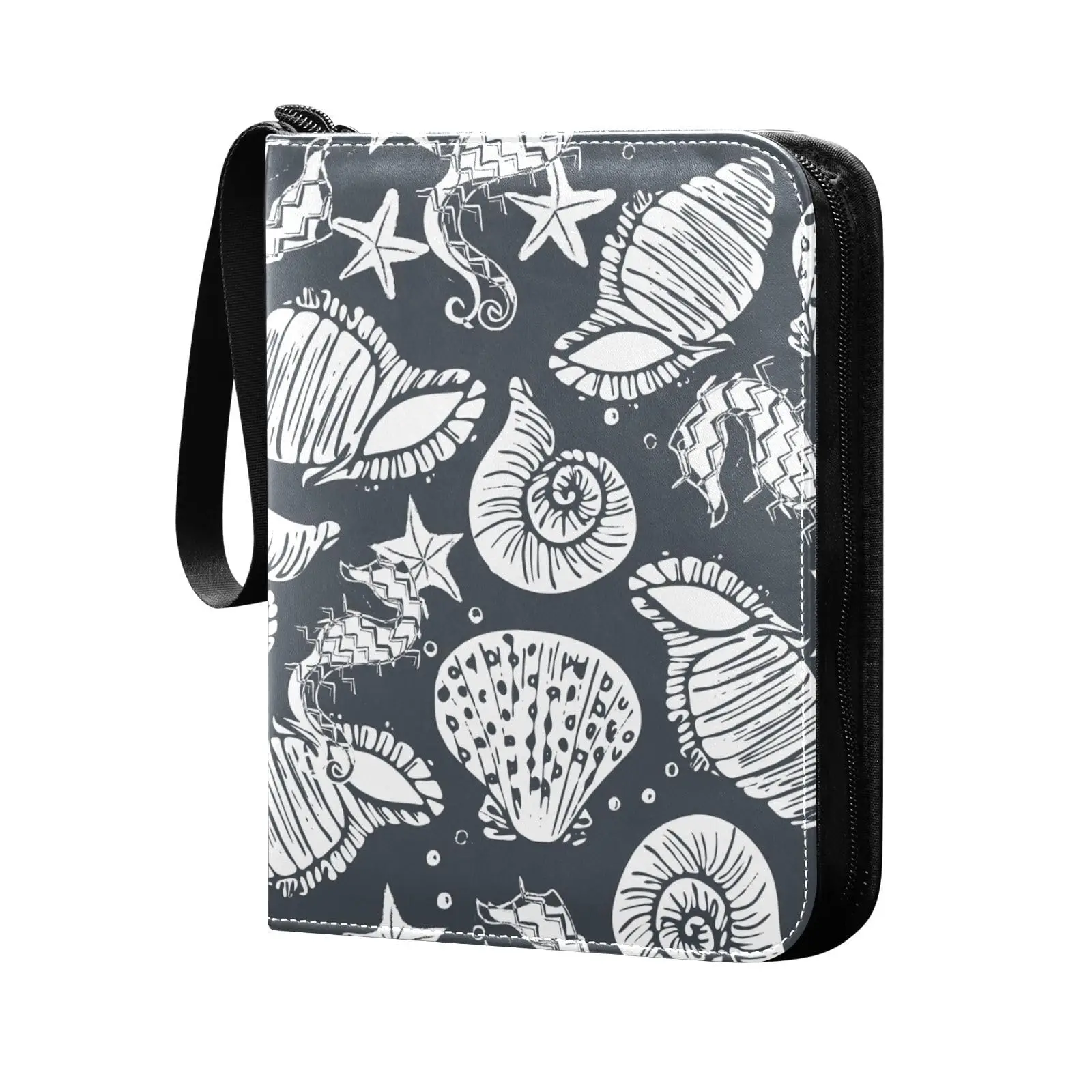 

Seashell Card Binder 4 Pocket Card Binder, 400 Double Sided Pocket Album for Sport Game Cards, Unique Card Collection Storage