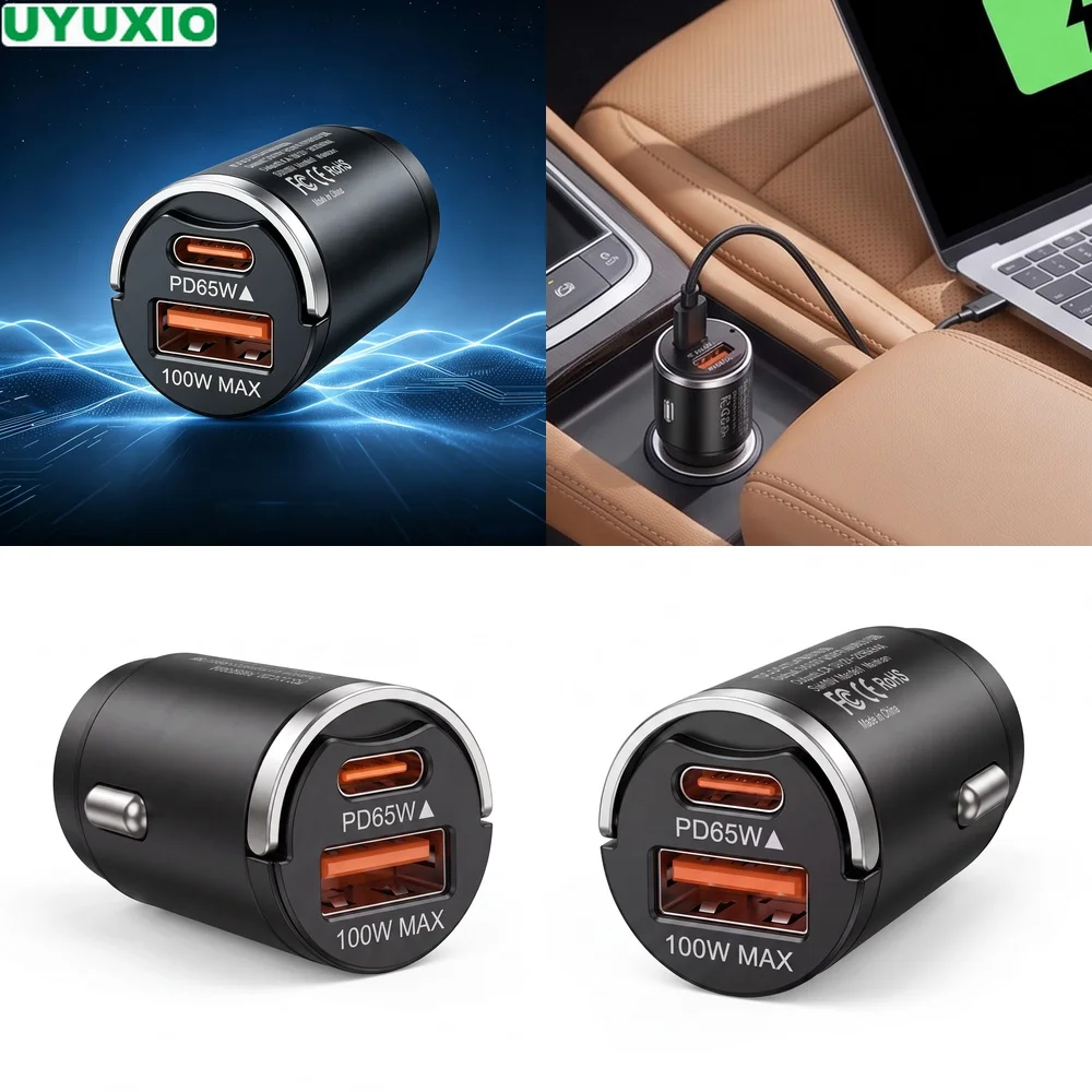 165W Flush Fit Car Charger PD 65W Type C and 100W USB A Power Compact Metal Flush Fit Design for Cars Trucks SUVs and Vans