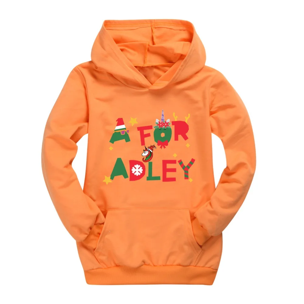 A for Adley for Christmas Toddlers Autumn Hooded T Shirt Cotton Sweatshirt Kids Clothes Boys Fashion Shirt Infant Girl Clothes