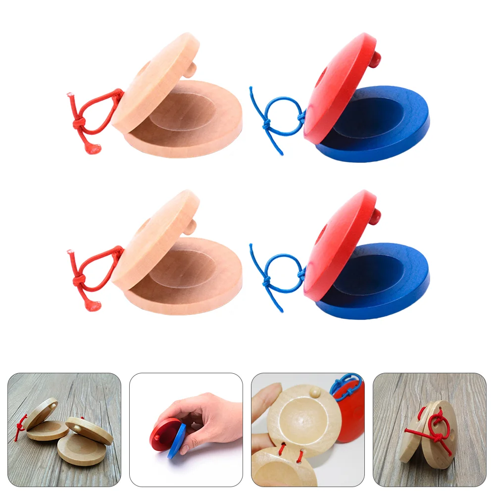 4-częściowe instrumenty muzyczne Okrągła tablica taneczna Kastaniet Zabawki edukacyjne dla dzieci Kreatywne kastaniety Drewno Przedszkole