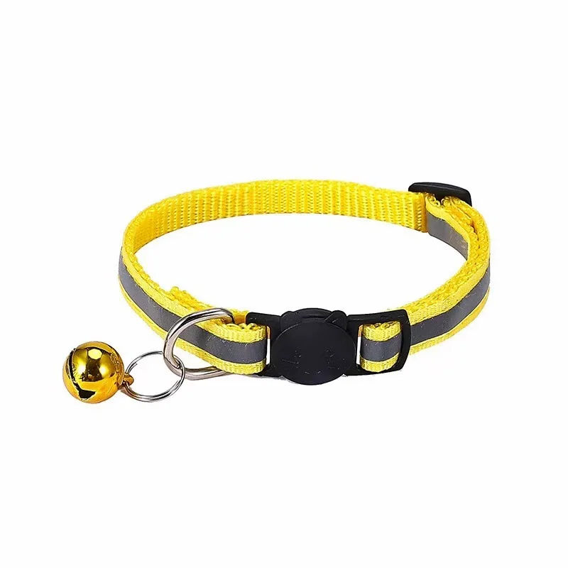 Collier pour chat réfléchissant avec clochette tête de chat_voghion.com