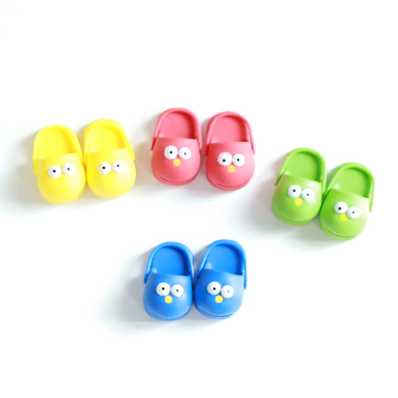 2Pcs 1:12 OB11 Smile Shoes Sippers Doll Classic Shoe Suit For Ob11 1/12 Bjd Detachable Doll Gsc DOD YMY Doll Accessories 4 color