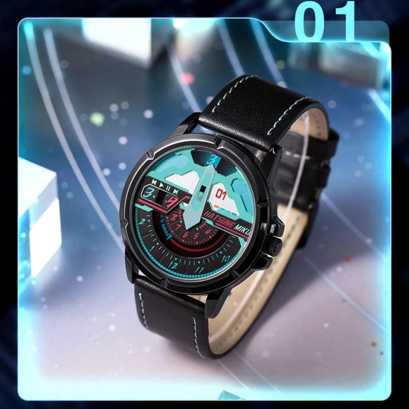 

Hatsune Miku креативные водонепроницаемые кварцевые часы с аниме-циферблатом, подарок для студента на Рождество и день рождения